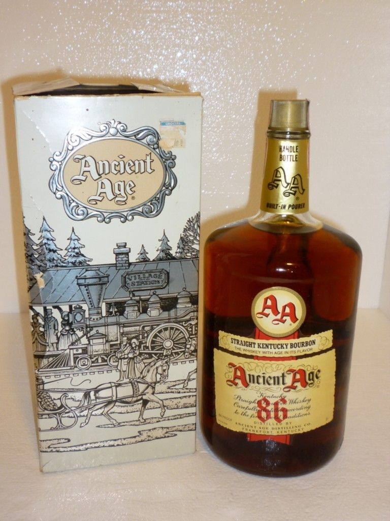 ANCIENT AGE 86 PROOF KENTUCKY STRAIGHT BOURBON WHISKEY HANDLE WITH BOX