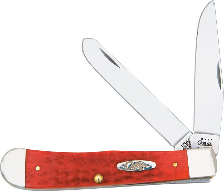 Case Knives Trapper Red Jigged Bone 4 1 8 Closed Folding Pocket Knife
