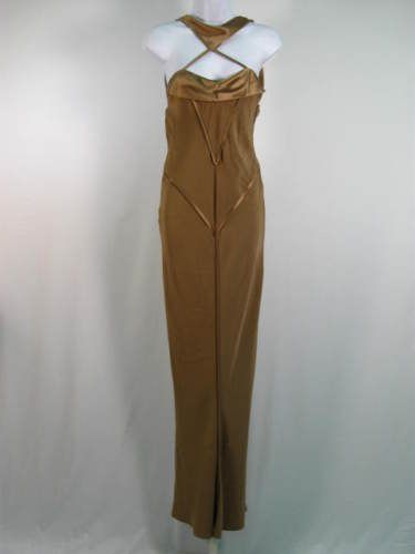 Mendel Taupe Sleeveless Full Length Dress Gown 6