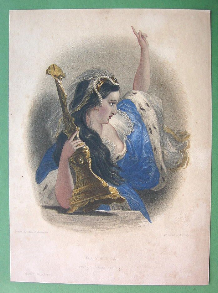 Lord Byron s Love Olympia with Crucifix Finely Hand Colored H C