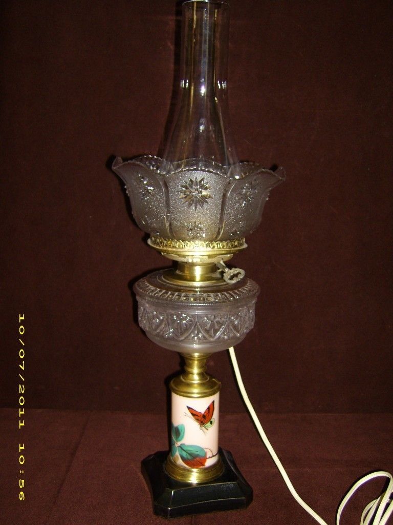 Antique Composite Metal Oil Lamp C 1880s Early 1900S