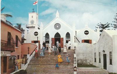 G1615 Bermuda St Georges St Peters Church Postcard