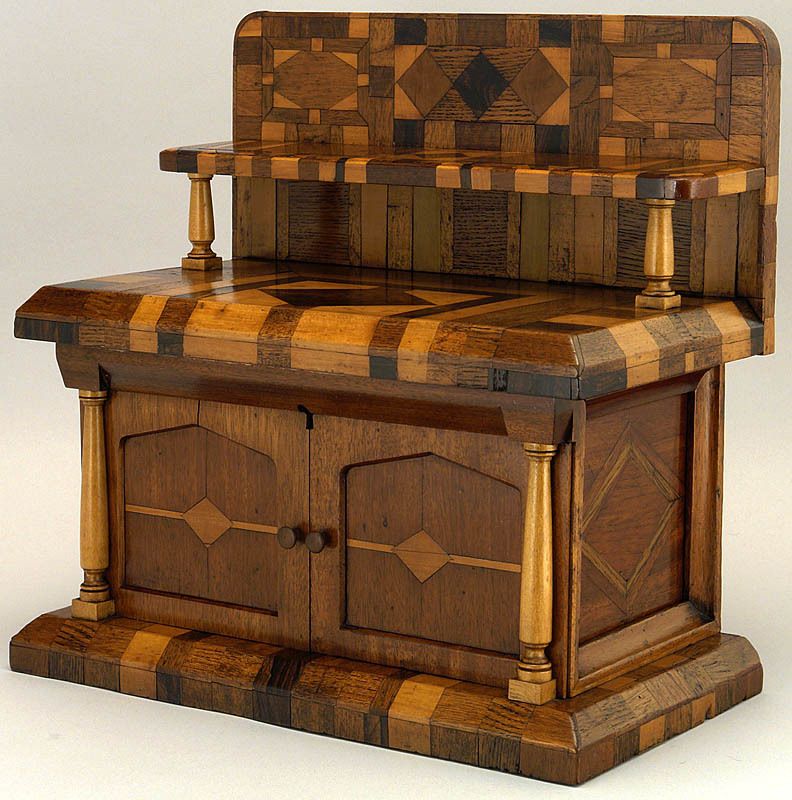 05553 Marquetry Inlaid Miniature Sideboard C 1860