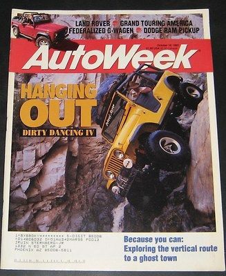 Autoweek Magazine 10/18/1993 Dir​ty Dancing IV, Dodge Ram, Land