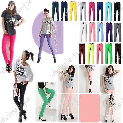 Candy Color Basic Low Waist Casual Slim Skinny Womens Pencil Pants