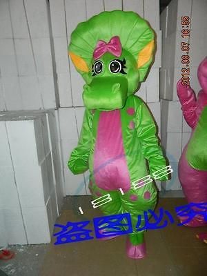 Hot sale Green Barney Girl Adult Mascot costume Fancy Dress