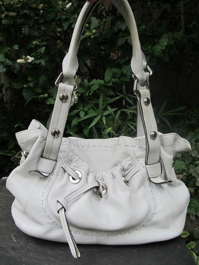 Makowsky Lisbon Ivory Leather Shopper Handbag