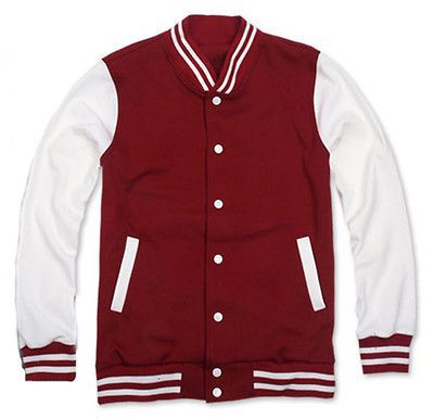 Men Baseball Jacket/Letterm an Varsity jacket RED XL size/Unisex item