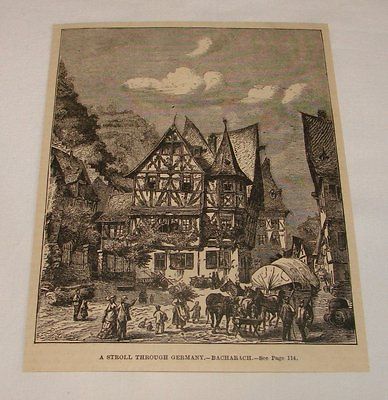 1881 engraving ~ BACHARACH, Germany