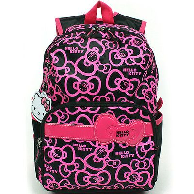 Hello Kitty Brand New School Bag Backpack for Girls, Kids, Pink, Black