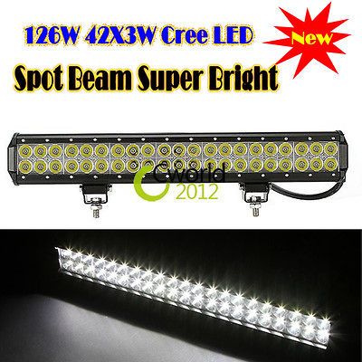 126W 20 Cree Led Work Light Bar Spot Beam Fog Lamp 8820 LM Car Truck