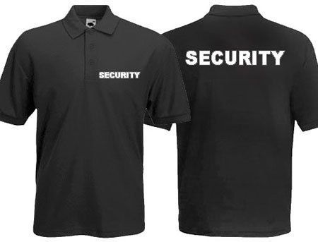 SECURITY Printed POLO SHIRT Front & Back   FREE P&P