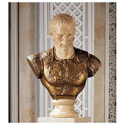 Roman Veni Vidi Vici General Julius Caesar Home Gallery Bust Sculpture
