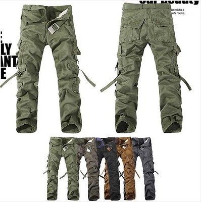 Mens casual camouflage military ARMY CARGO fighting work pants