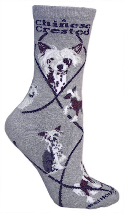 Chinese Crested Socks New with Tags Color Grey