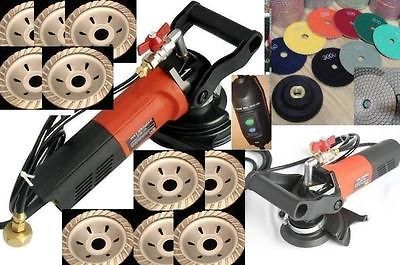 Concrete Wet Grinder Polisher Diamond Cup Wheel & 22 Pads 16 Cup Wheel