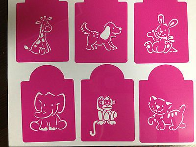 Funny baby animals cookie cupcake cake decoration stencils set of 6