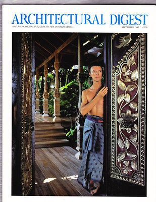 MAGAZINE ARCHITECTURAL DIGEST 9/1992~DAVID BOWIE INDONESIAN STY LE