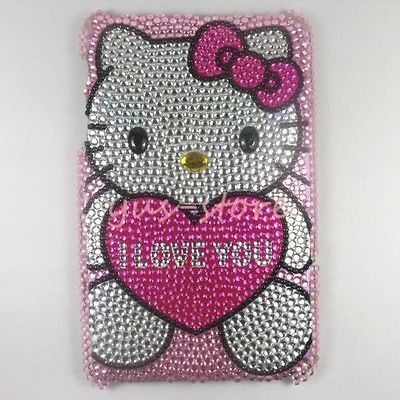 Pink Hello Kitty crystal Skin cover case for Google Nexus 7 Tablet