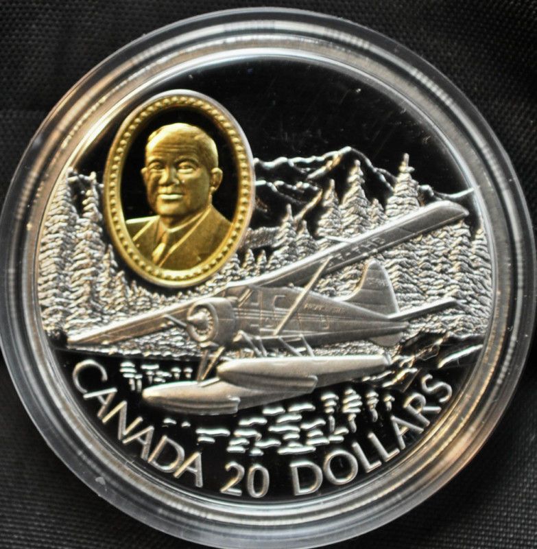 1991 Canada $20 Silver Aviation Series Coin   de Havilland Beaver