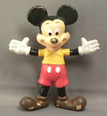 Walt Disney Old Vintage Mickey Mouse Rubber Figure Figurine