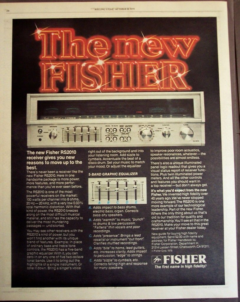 1979 Fisher RS2010 stereo receiver vintage ad