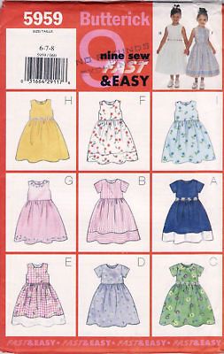 Dress Sewing Pattern Dirndl Skirt Tie Ends Contrast Bands 5959 Easy