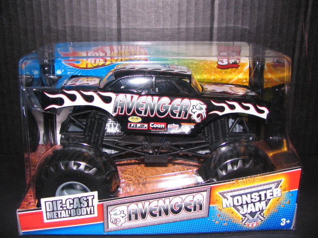 2012 Hot Wheels Monster Jam Avenger Monster Truck 1 24th Scale Black