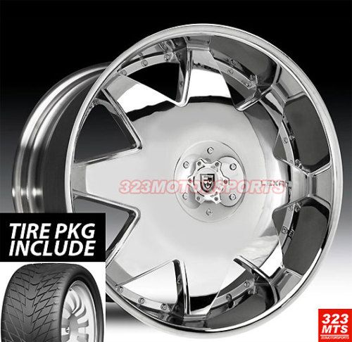 28 inch Wheels Lexani LX2 Rims and Tire Pkg Sale 6LUG Chr