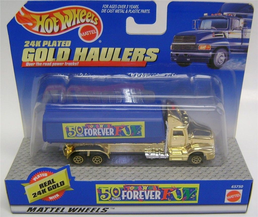 24K Plated Gold Haulers Red Hot Wheels Diecast 1 64