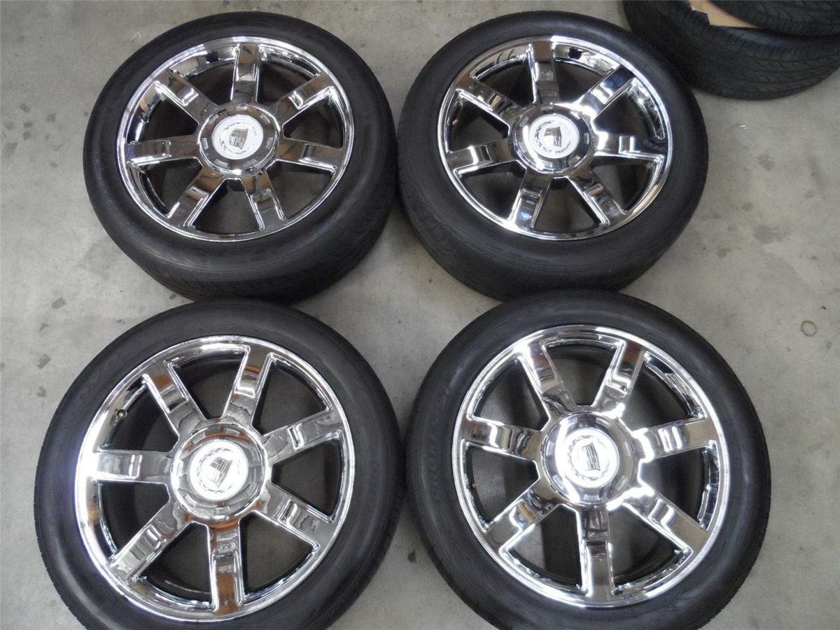 22 Cadillac Escalade Chrome Wheels w Tires Nice Clean Set