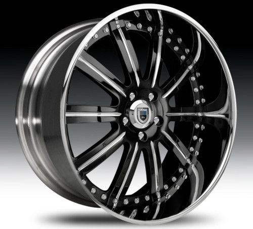 20 asanti AF134 Black Chrome Wheels Rims 2 Piece Tone