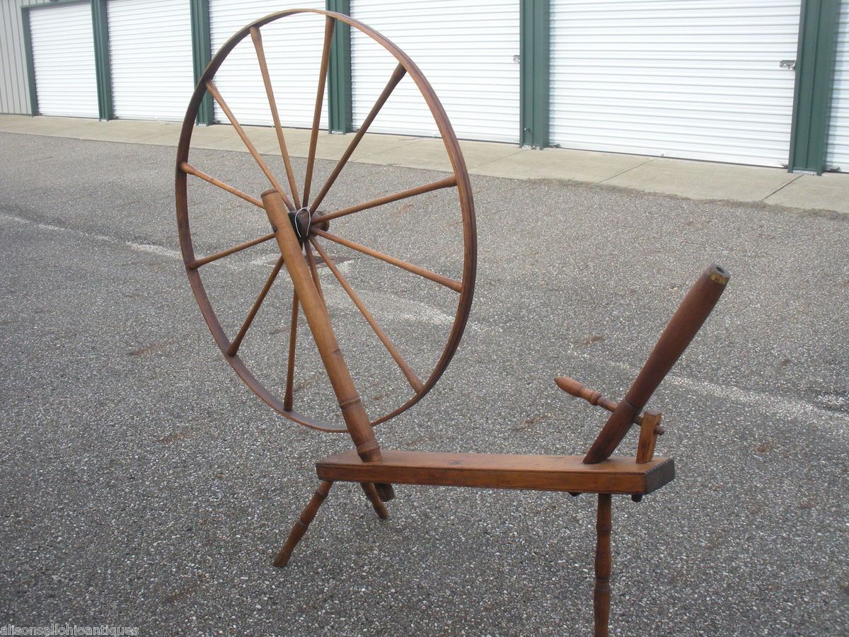 Antique Primitive Spinning Wheel Flax Wheel 1850